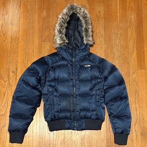 The North Face Puffer Jacket with Faux Fur Hood